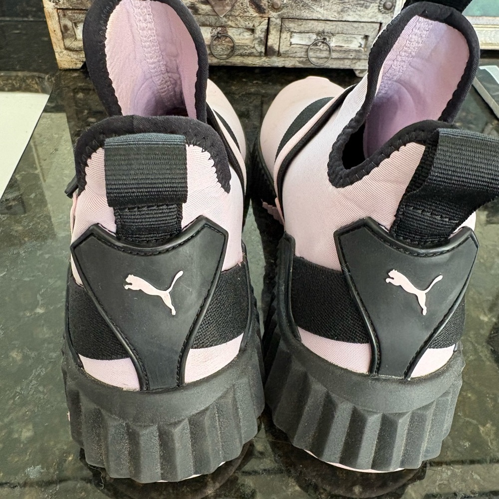 Puma Women's Athletic Shoes in Black and Light Pink - Picture 3 of 3